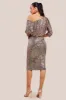 Sequin Cowl Neck Midi Dress - Champagne by Goddiva sold by Goddiva