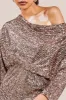 Sequin Cowl Neck Midi Dress - Champagne by Goddiva sold by Goddiva