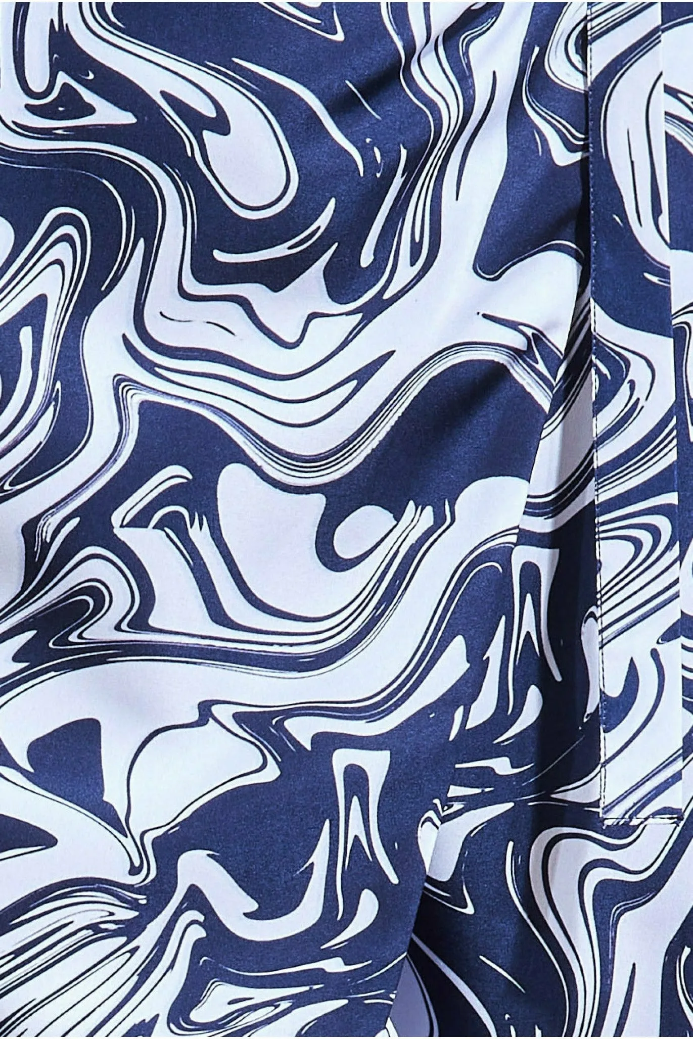 Printed High Waist Wrap Midi Skirt - Navy by City Goddess sold by Goddiva product image thumbnail 4
