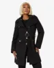 De La Creme Fashions Naomi High Neck Military Belted Coat sold by Goddiva