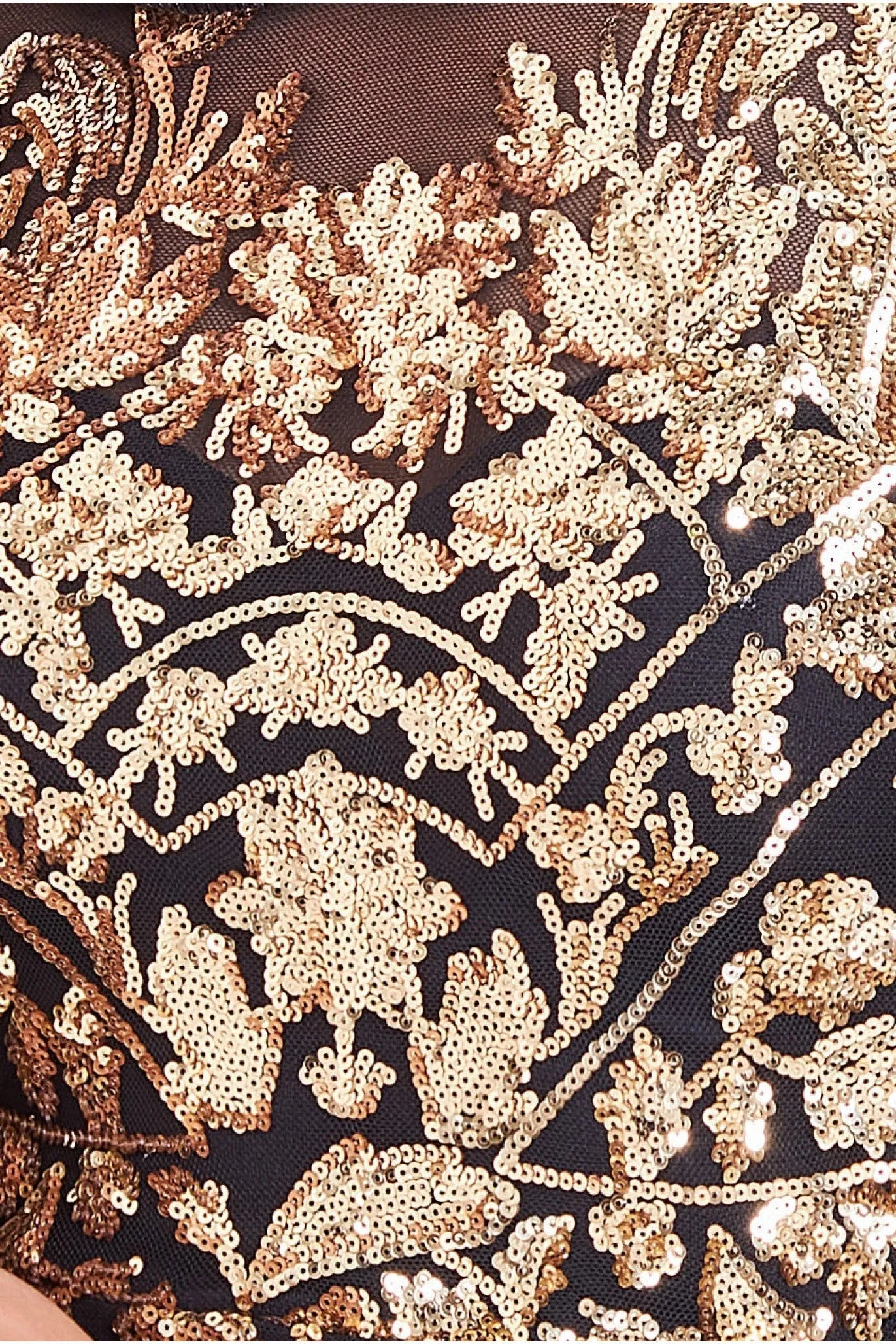 Goddiva Modesty Sequin Embroidered Maxi Dress - Gold sold by Goddiva product image thumbnail 4