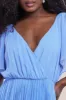 Wavy Ombre A-Line Chiffon Maxi Dress - Blue by Goddiva sold by Goddiva
