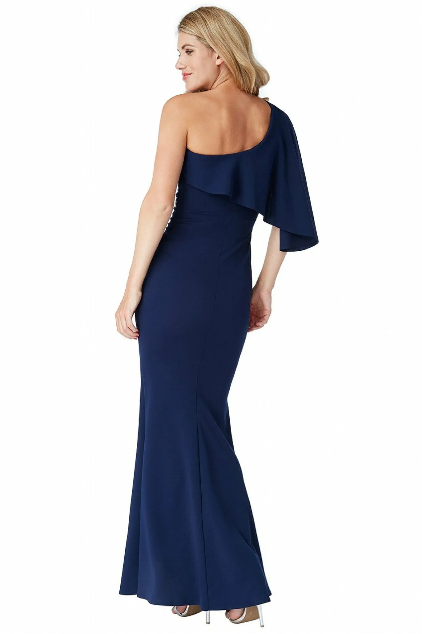 Off The Shoulder Flair Maxi Dress - Navy by Goddiva sold by Goddiva product image thumbnail 2
