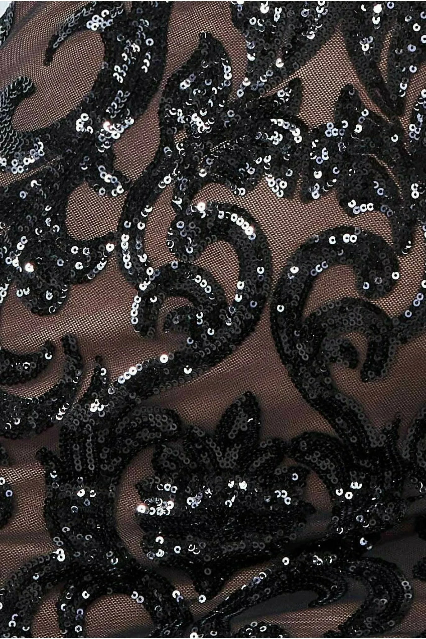 Sequin & Mesh Midi Dress - Black by Goddiva sold by Goddiva product image thumbnail 4