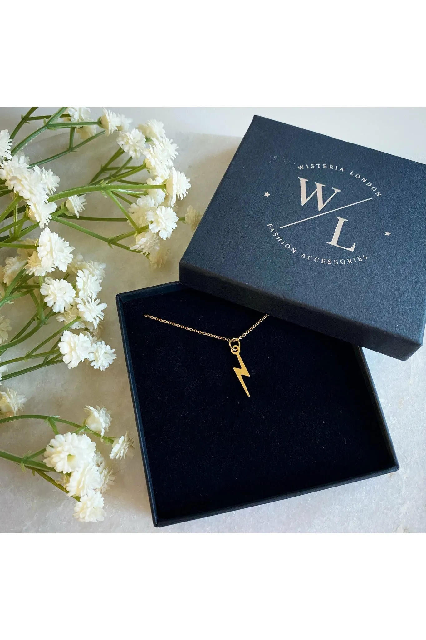 Wisteria London Dainty Gold Lightning Bolt Necklace sold by Goddiva product image thumbnail 2