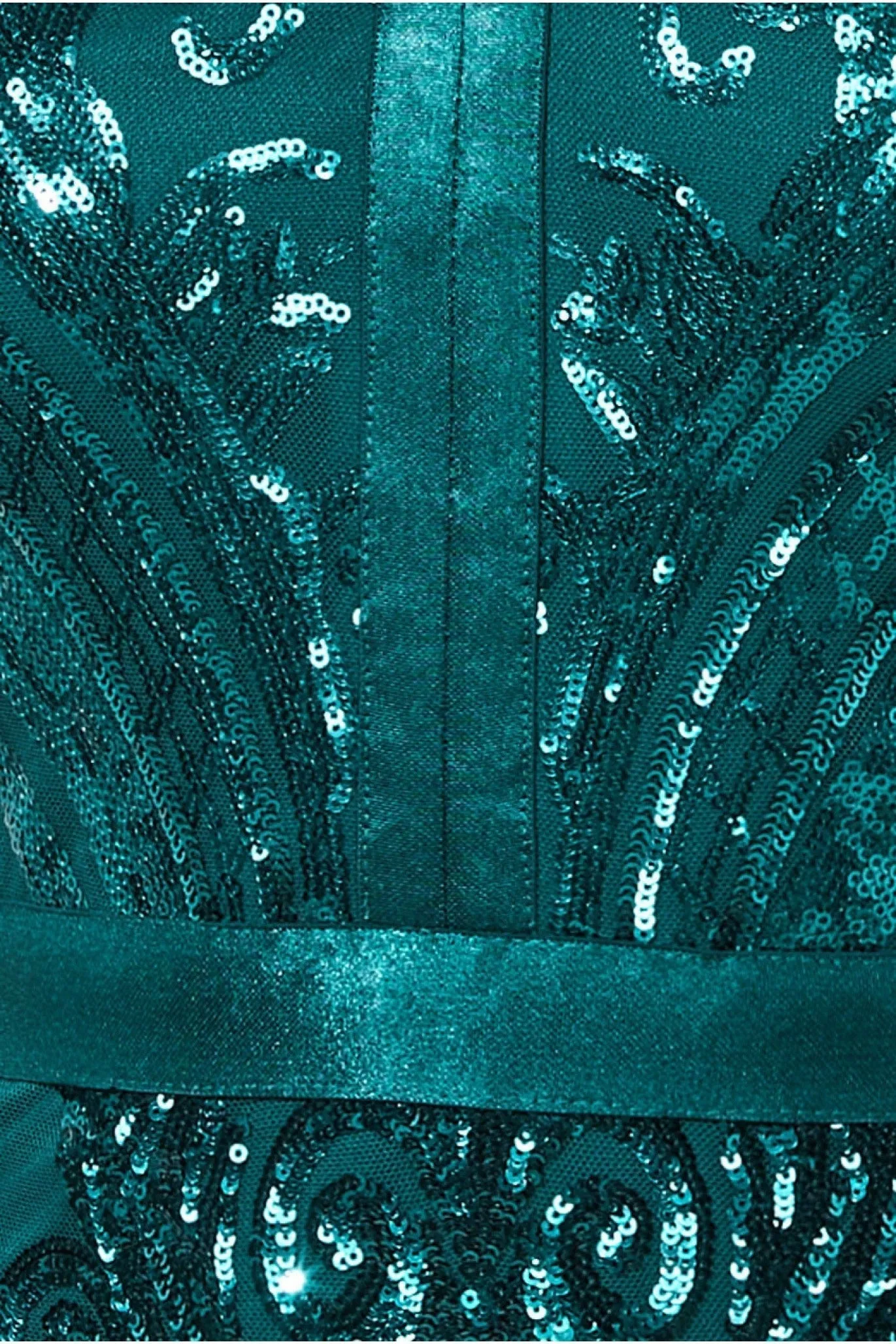 Embroidered Sequin Maxi Dress - Emerald Green by Goddiva sold by Goddiva product image thumbnail 4