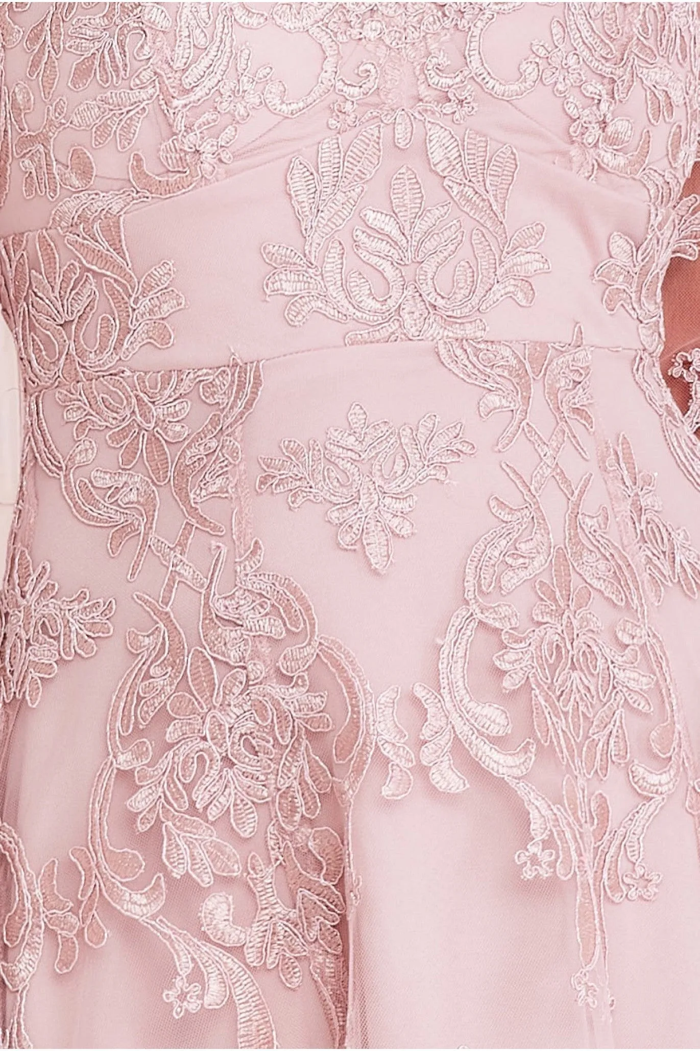 Scalloped Dipped Hem Lace Midi - Blush by Goddiva sold by Goddiva product image thumbnail 4