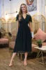 Lace Wrap Front Midi Dress by Double Second sold by Goddiva