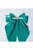 Green Satin Hair Bow Green Hair Clip Long Bow by QueenMee Accessories sold by Goddiva