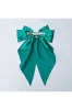 Green Satin Hair Bow Green Hair Clip Long Bow by QueenMee Accessories sold by Goddiva