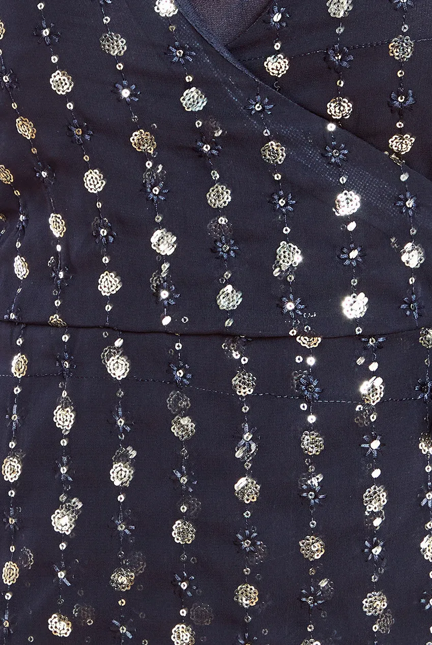 Wrap Sequin Top With Cami - Blackgold by Goddiva sold by Goddiva product image thumbnail 5