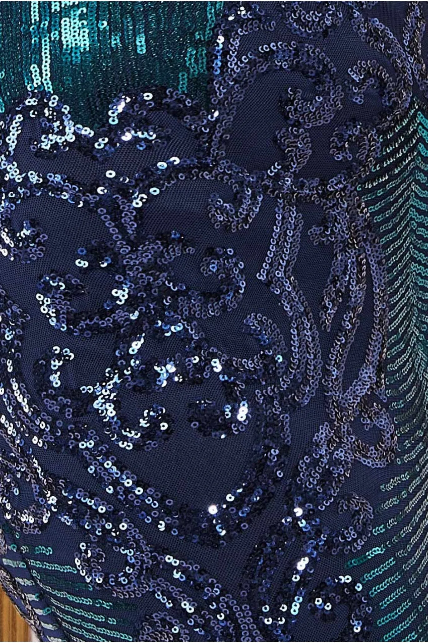 Contrast Sequin Long Sleeve Maxi Dress - Emerald by Goddiva sold by Goddiva product image thumbnail 4