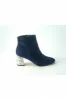 Glitz Shoes Celine Navy Sabatine Glitter Heel Suede Ankle Boot sold by Goddiva