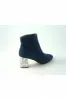 Glitz Shoes Celine Navy Sabatine Glitter Heel Suede Ankle Boot sold by Goddiva