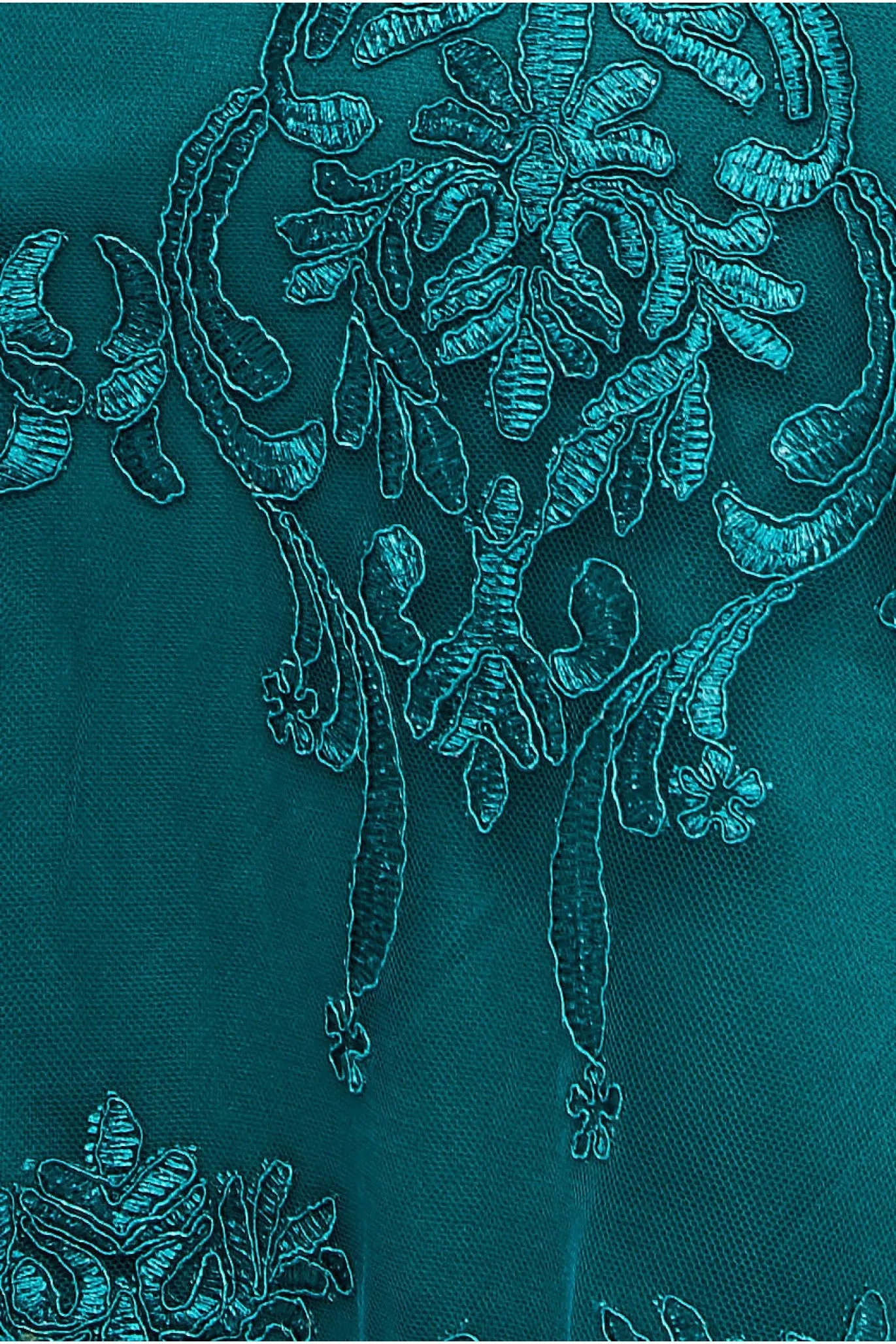 Scalloped Lace Dipped Hem Midi Dress - Emerald by Goddiva sold by Goddiva product image thumbnail 4