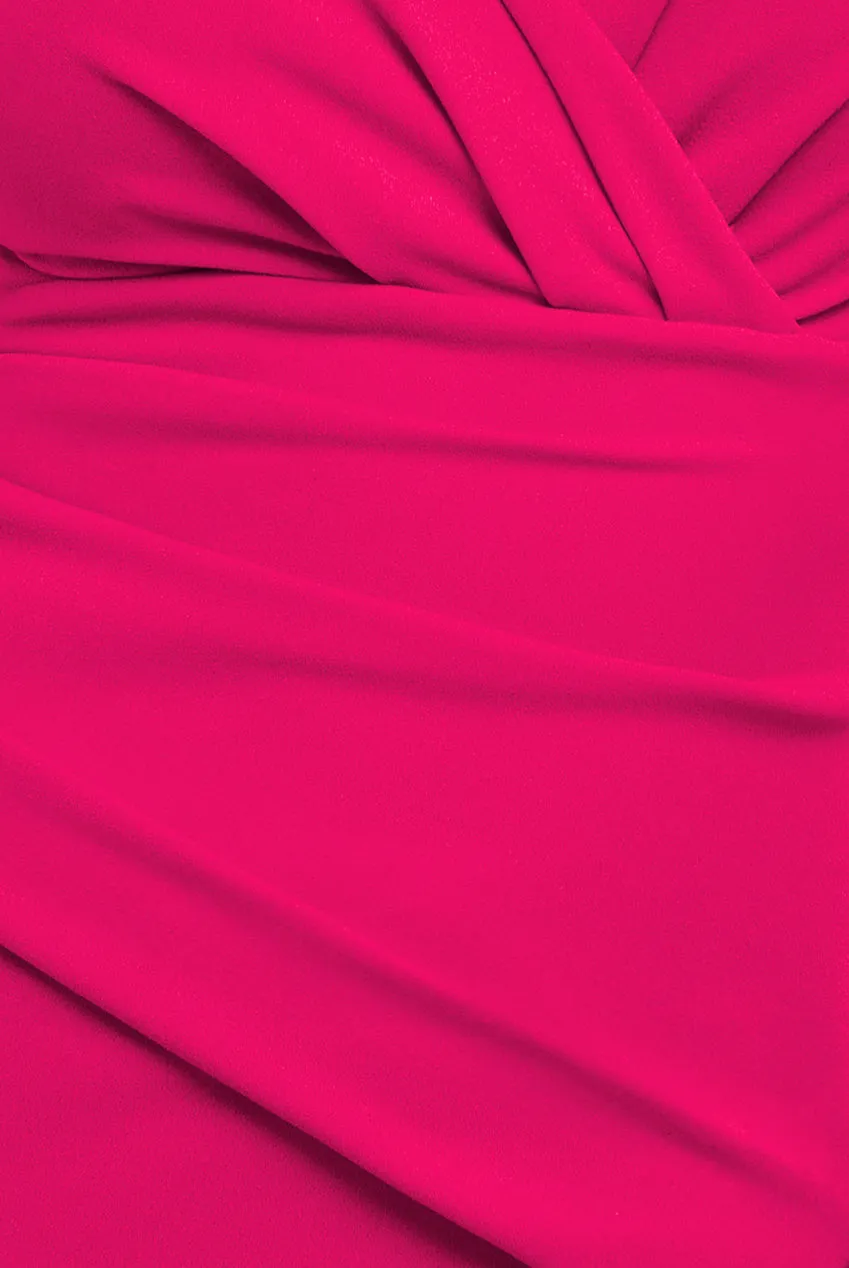Bardot Pleated Maxi Dress - Hot Pink by Goddiva sold by Goddiva product image thumbnail 4