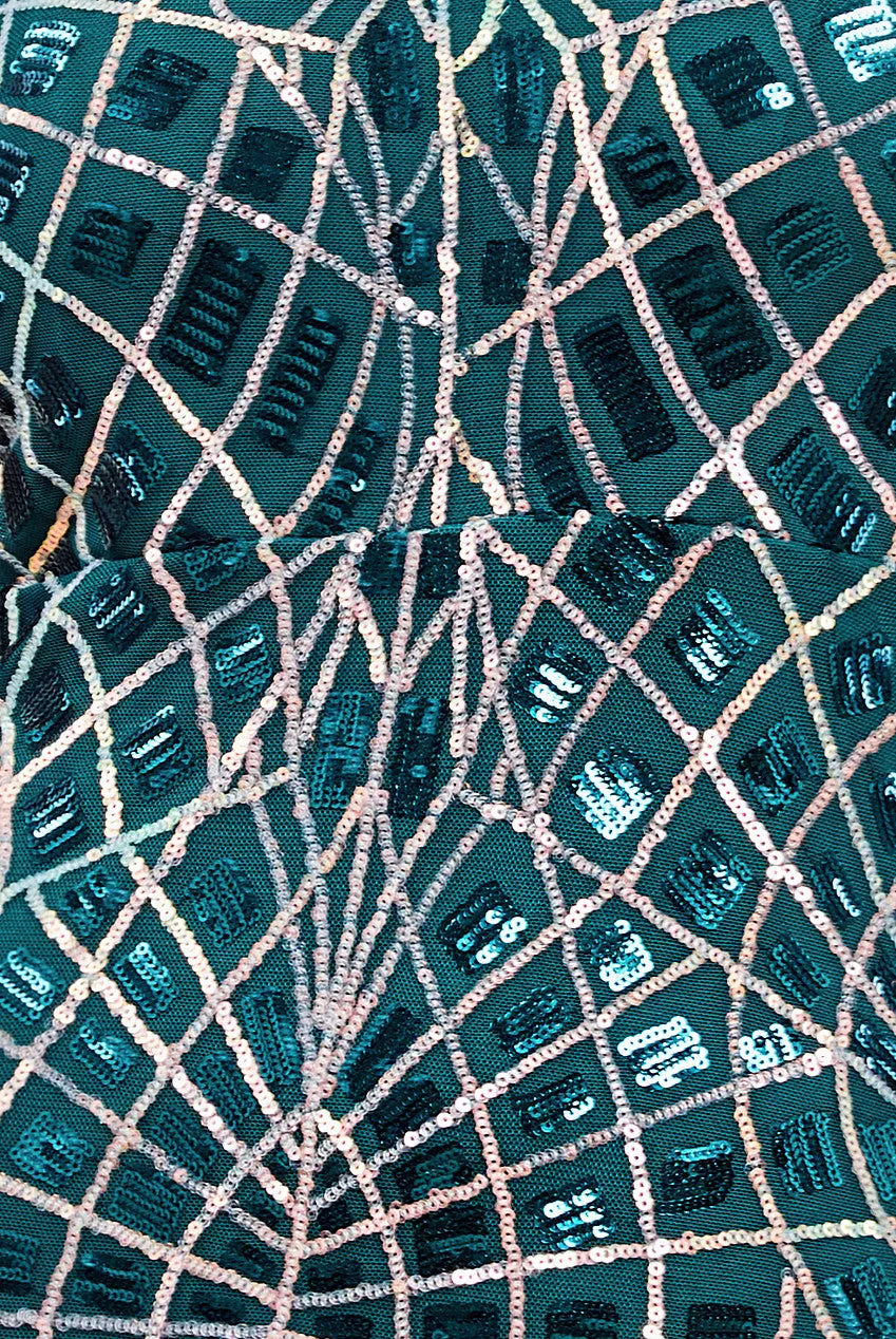 Geo Sequin Long Sleeve Maxi Dress - Emerald by Goddiva sold by Goddiva product image thumbnail 5