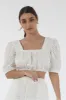 White Broderie Top With Lace Up Back by Double Second sold by Goddiva