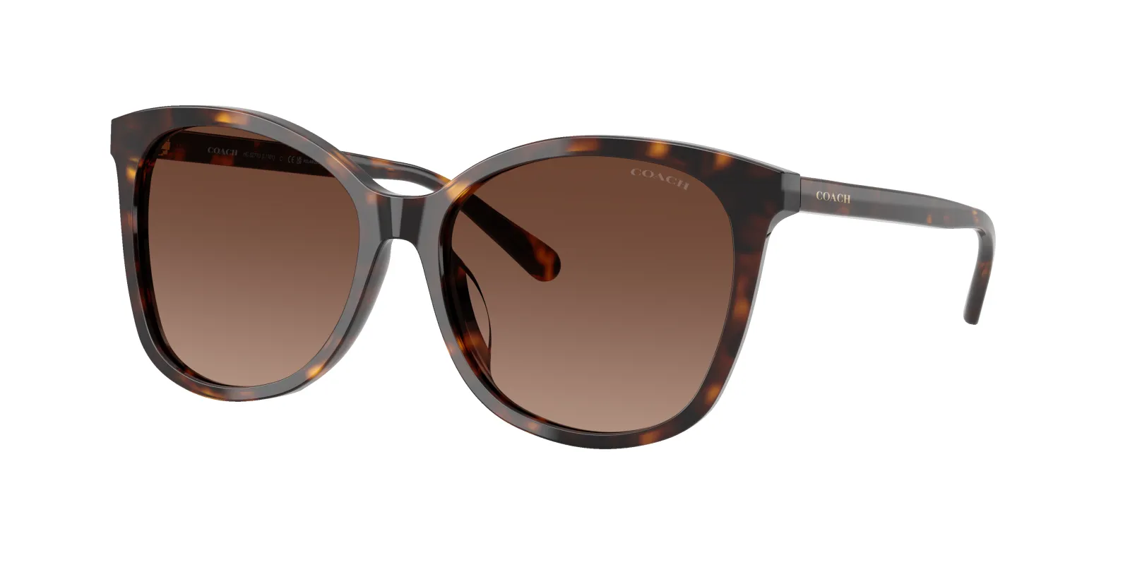 Coach Woman Sunglass HC8271U L1101 - Frame color: Dark Tortoise, Lens color: Dark Brown Gradient Polarized sold by Sunglass Hut