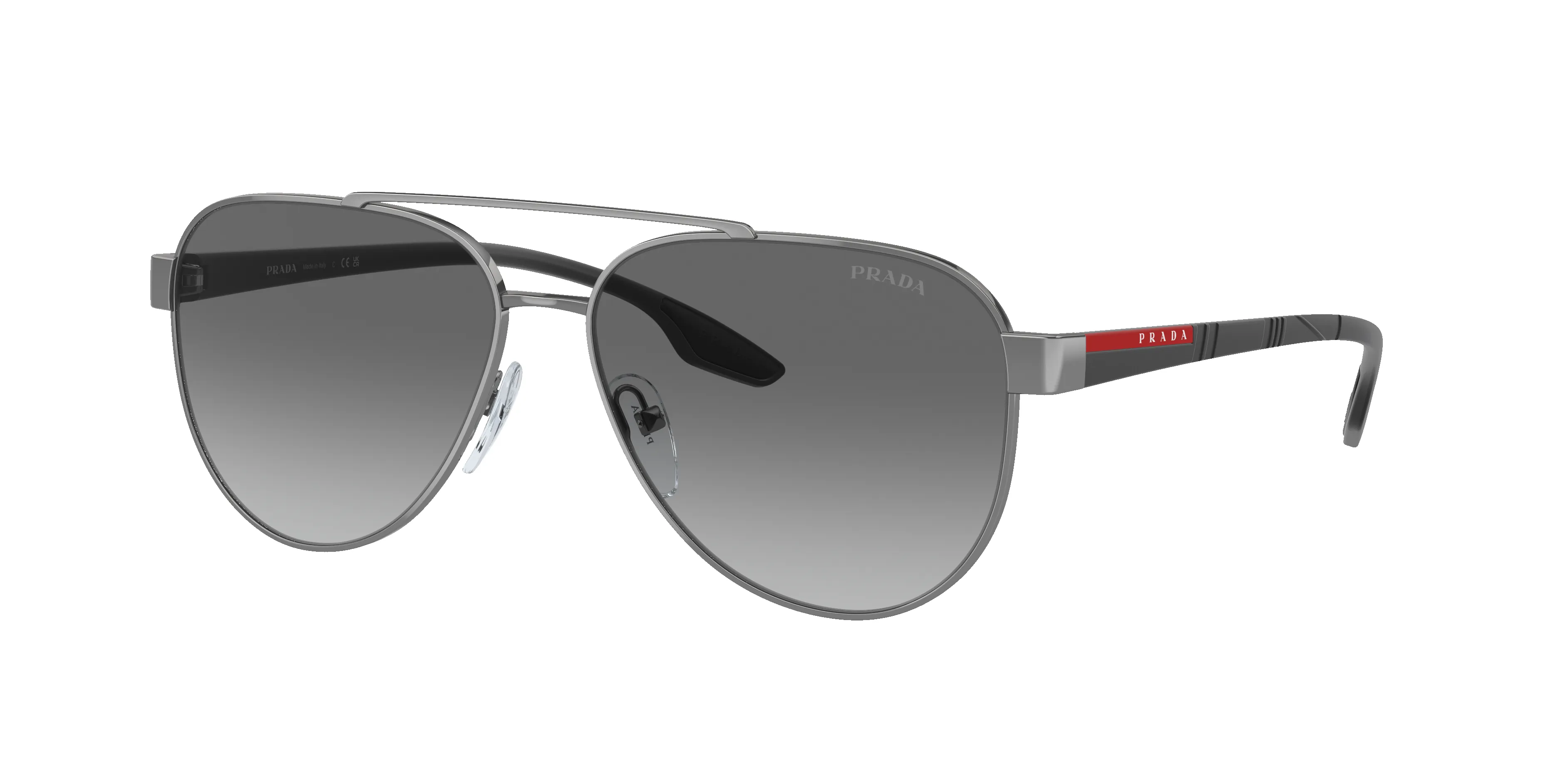 Prada Linea Rossa Man Sunglass PS 54TS Lifestyle - Frame color: Gunmetal, Lens color: Grey Gradient sold by Sunglass Hut