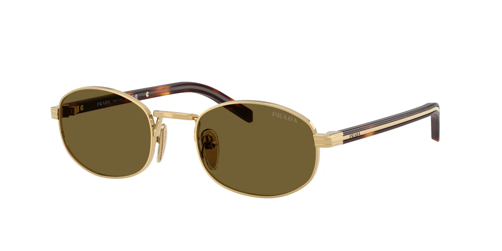 PRADA Woman Sunglasses PR B53S - Frame color: Gold, Lens color: Dark Brown sold by Sunglass Hut