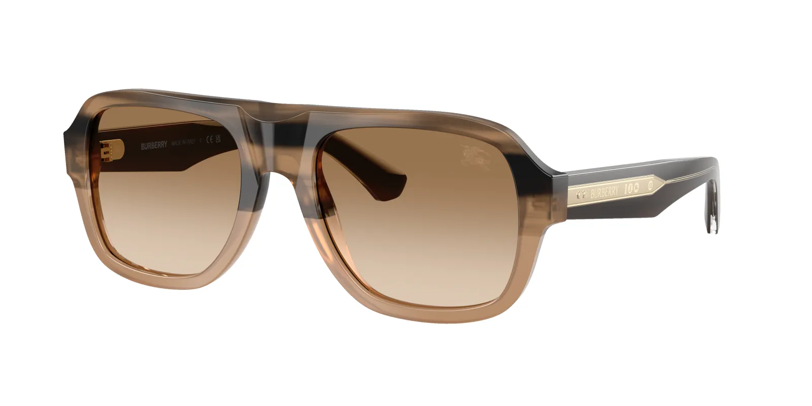 BURBERRY Man Sunglasses BE4478 - Frame color: Striped Beige, Lens color: Brown Gradient sold by Sunglass Hut