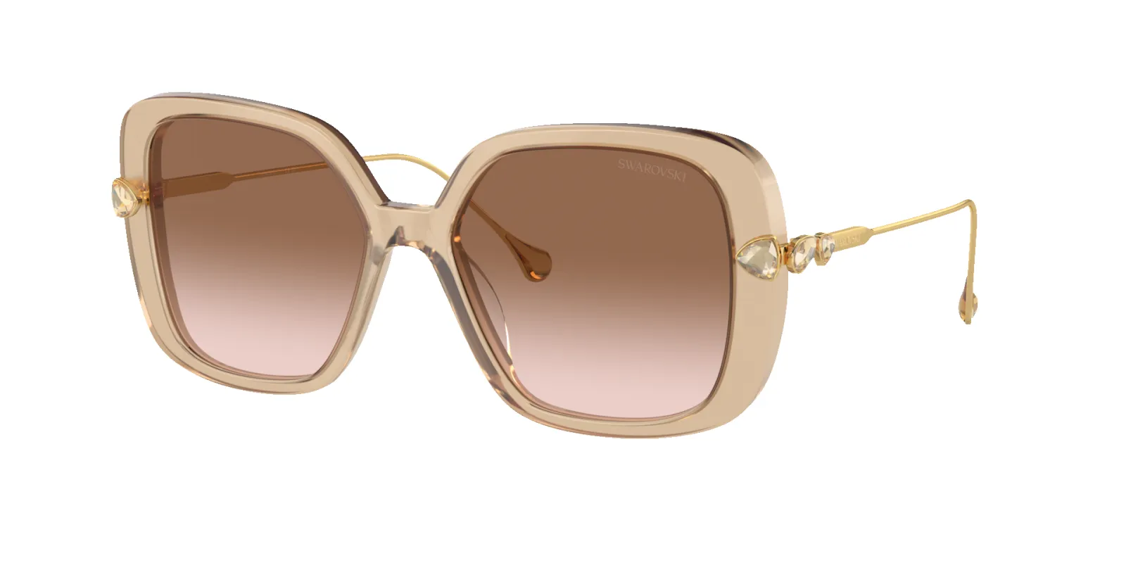 Swarovski Woman Sunglass SK6011 - Frame color: Beige Transparent, Lens color: Gradient Brown made by Swarovski