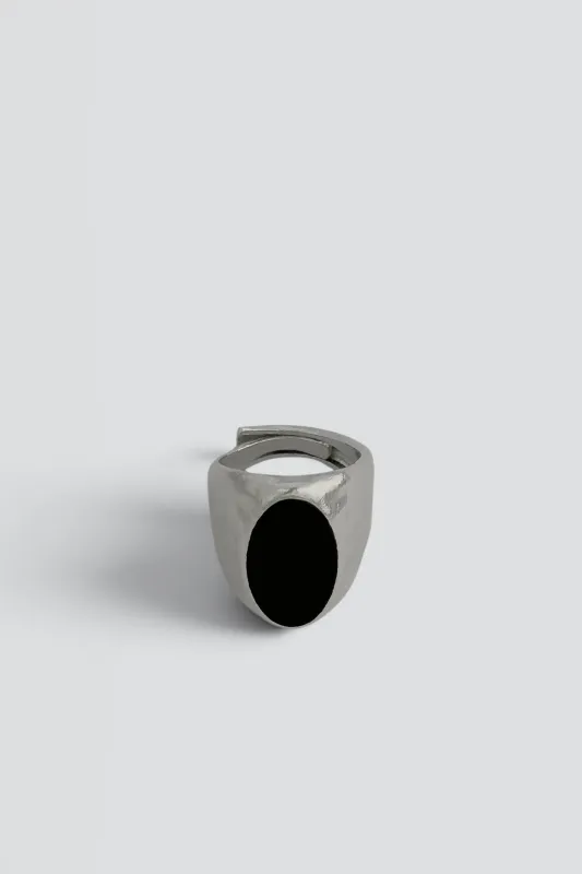 Sterling Silver/Onyx Oval Ring made by Assembly New York