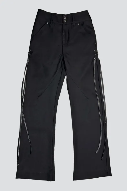 Black Pteruge Flared Pant made by Assembly New York
