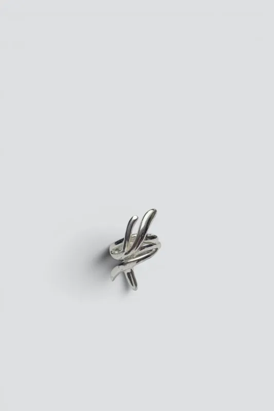 Sterling Silver Abstract Lines Ring made by Vintage