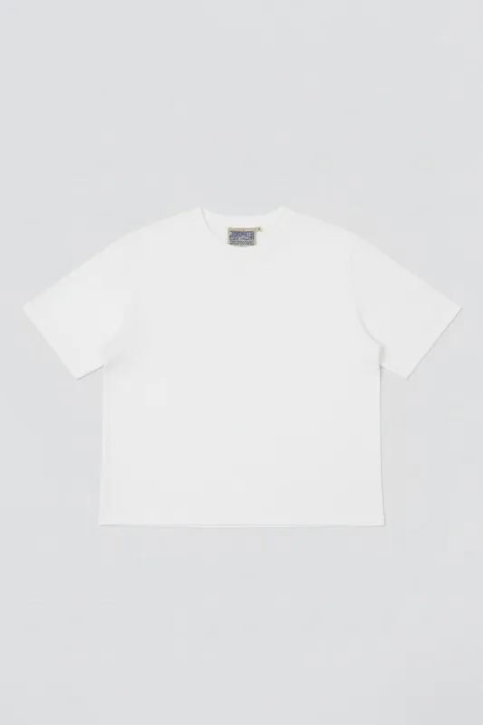 White Cropped Silverlake Tee made by Jungmaven