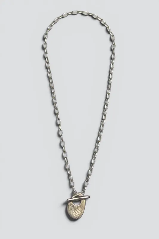 Sterling Silver Flat Toggle Chain Necklace made by Vintage