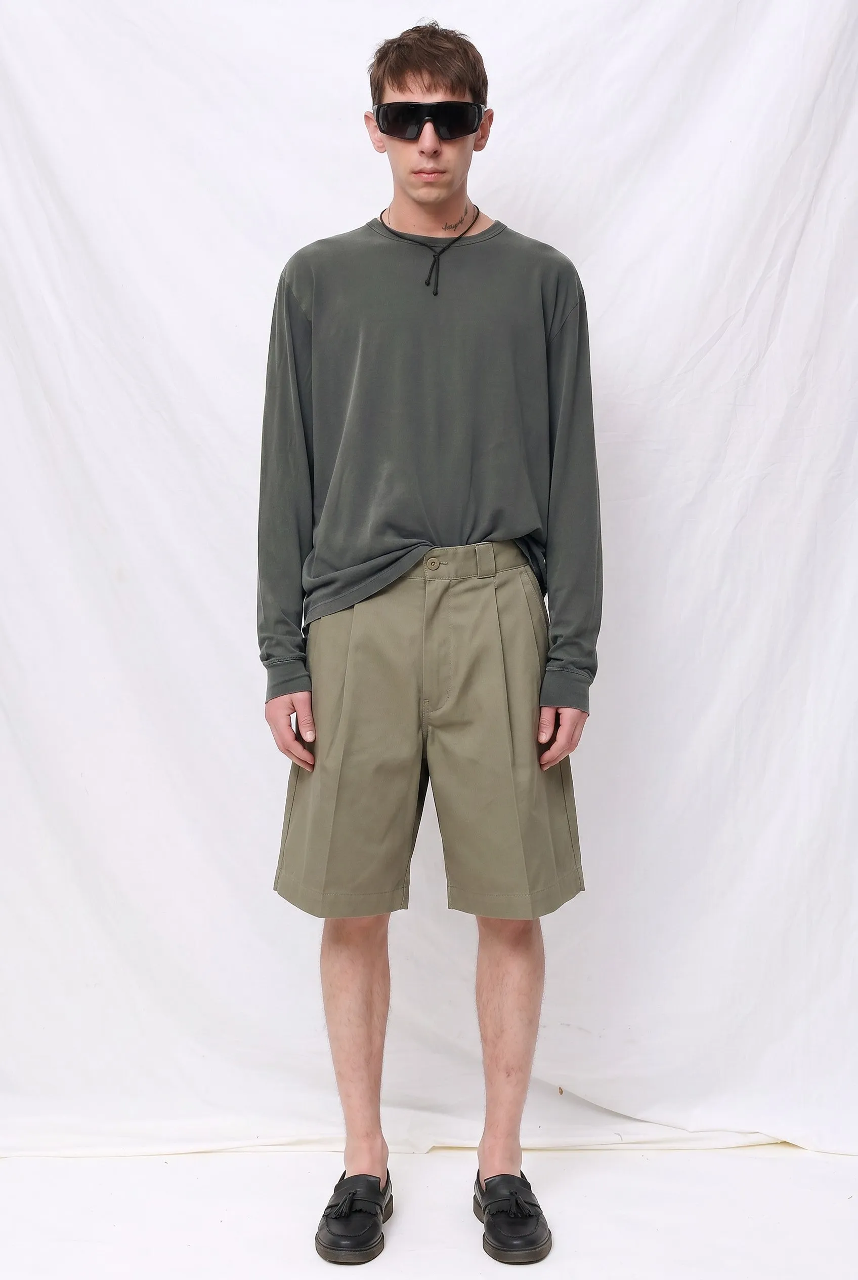 Khaki N. Hoolywood Compile x Dickies / 2 Tuck Half Pants sold by Assembly New York product image thumbnail 2