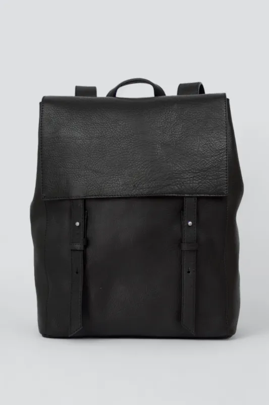 Black Leather Backpack S made by Assembly New York