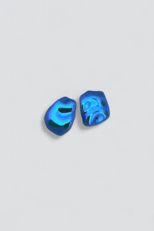 Electric Blue Enigma Glass Earrings made by Assembly New York