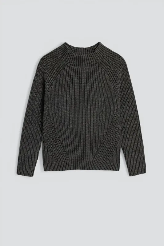 Black Daphne Washed Cotton Sweater made by DEMYLEE