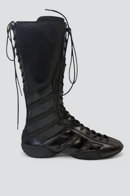 Black Imogen Lace Sneaker Boots made by Miista