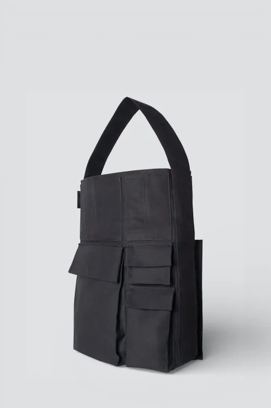 Black Large Pockets Bucket Tote made by Assembly New York
