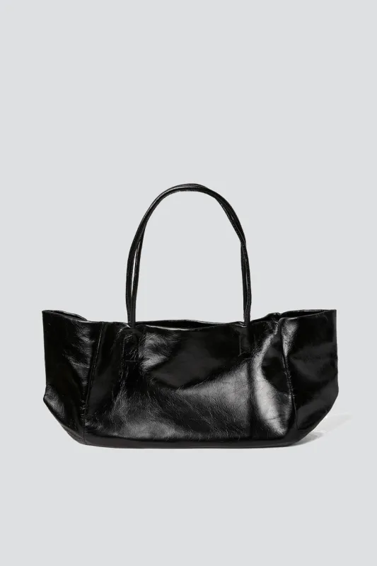 No. 338 Black Leather Long Bag made by Gabriela Coll Garments