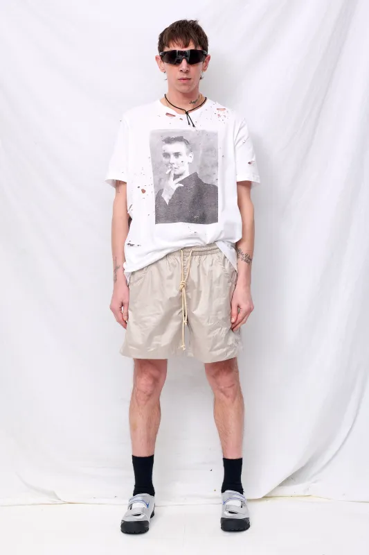 Silver Ecru Swim Shorts made by Assembly New York
