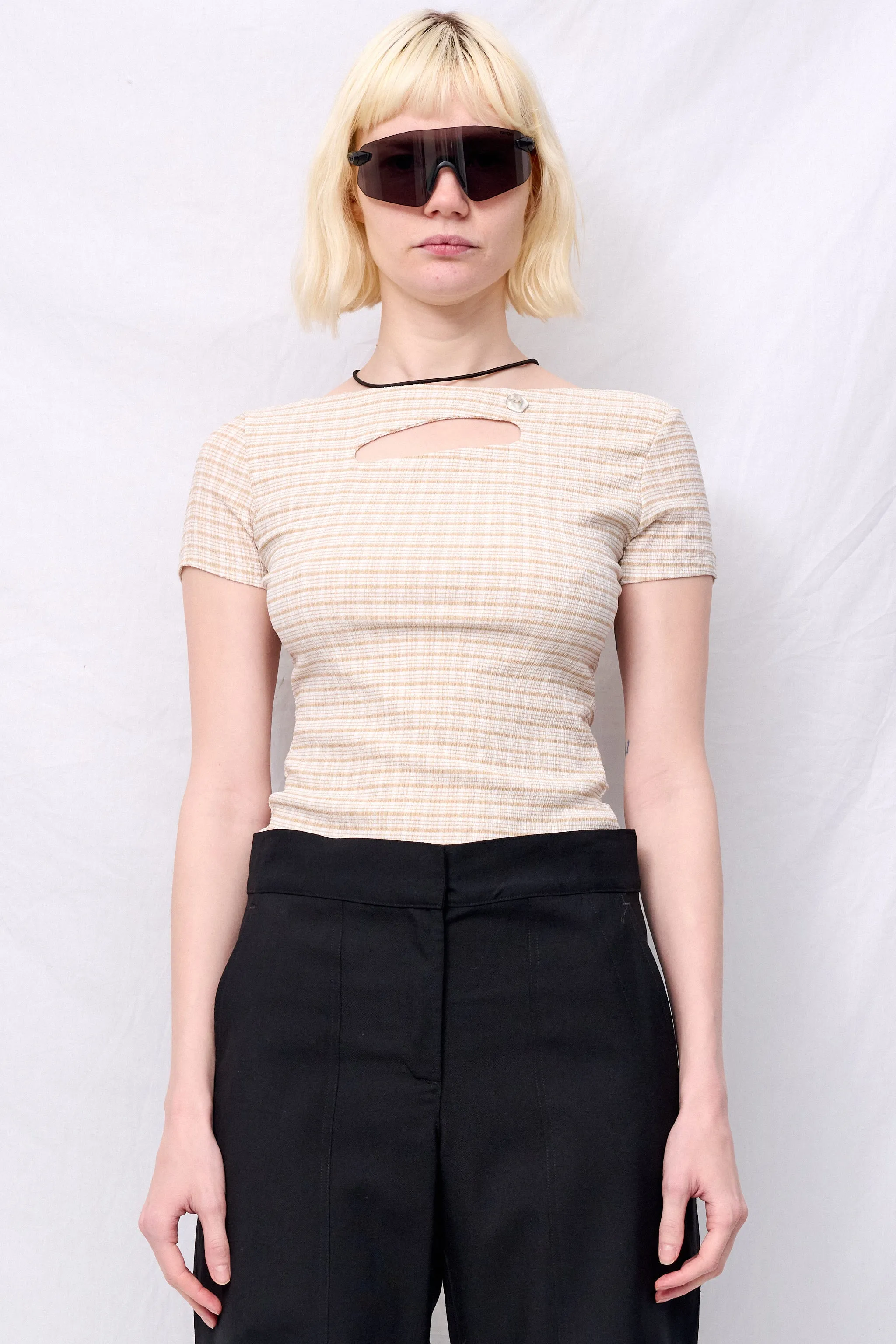Tan Plaid Key Short Sleeve sold by Assembly New York