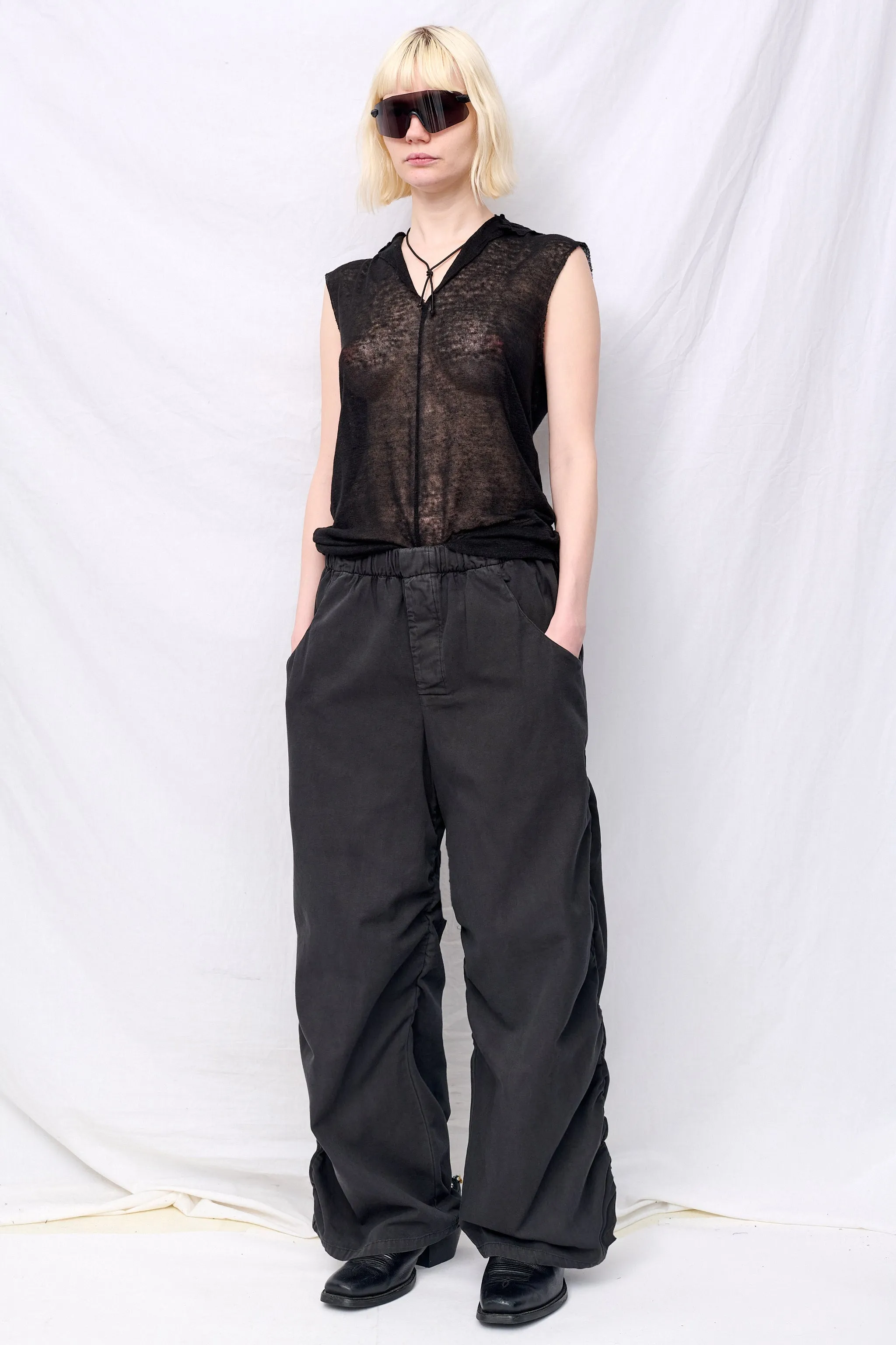 No. 267 Black Thin Canvas Draped Trousers sold by Assembly New York product image thumbnail 3
