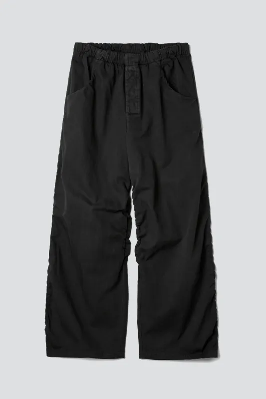 No. 267 Black Thin Canvas Draped Trousers made by Gabriela Coll Garments