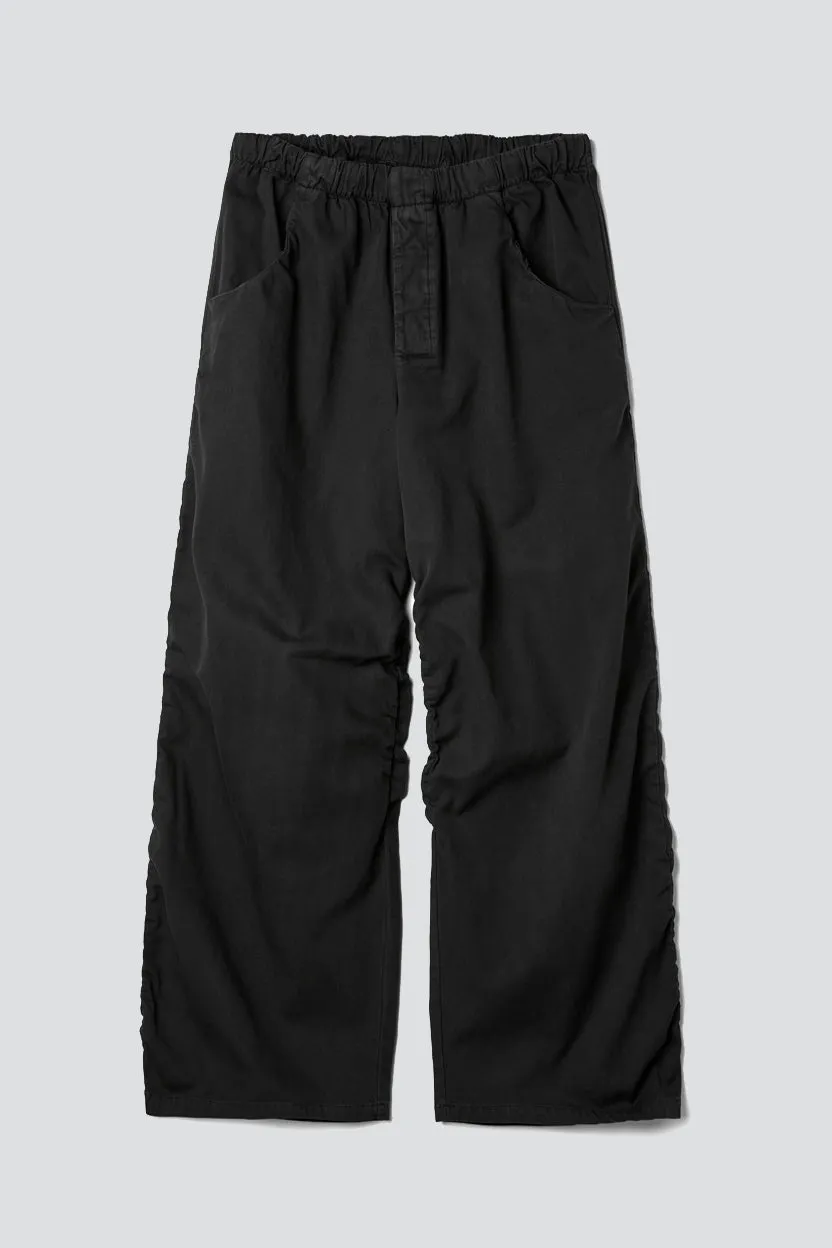 No. 267 Black Thin Canvas Draped Trousers sold by Assembly New York