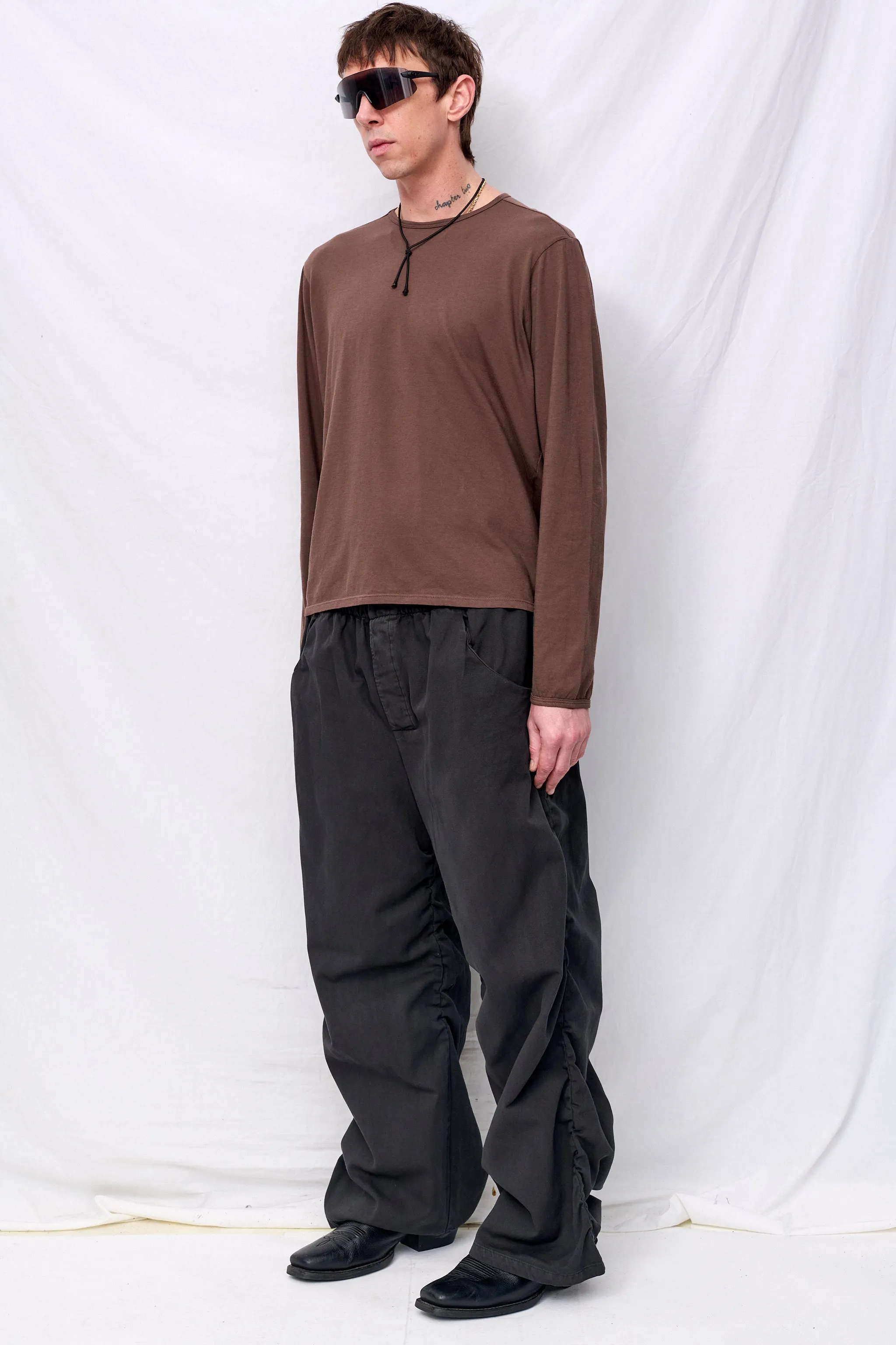 No. 267 Black Thin Canvas Draped Trousers sold by Assembly New York product image thumbnail 4