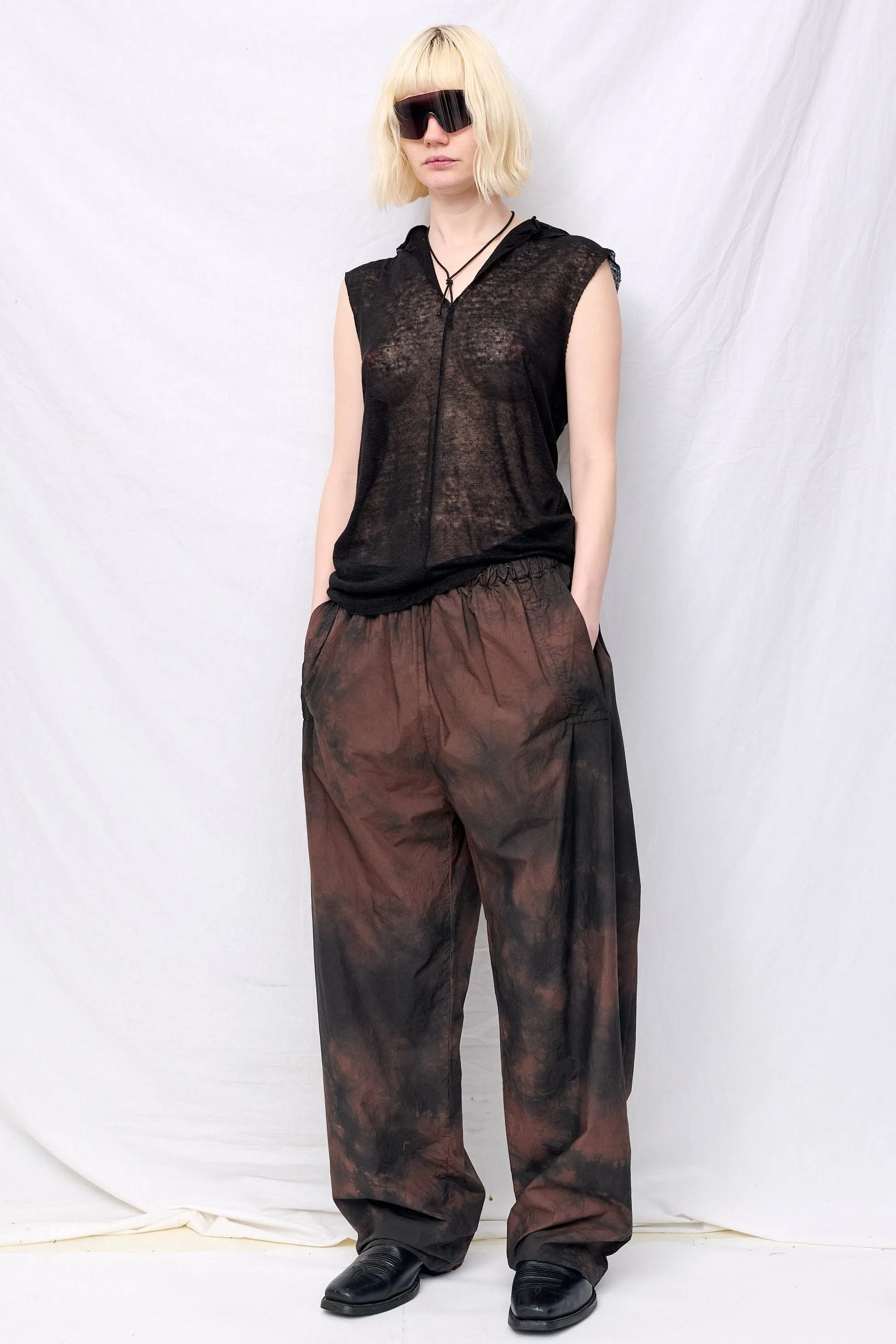 No.287 Brown/Black Poplin Flap Pocket Trousers sold by Assembly New York product image thumbnail 2