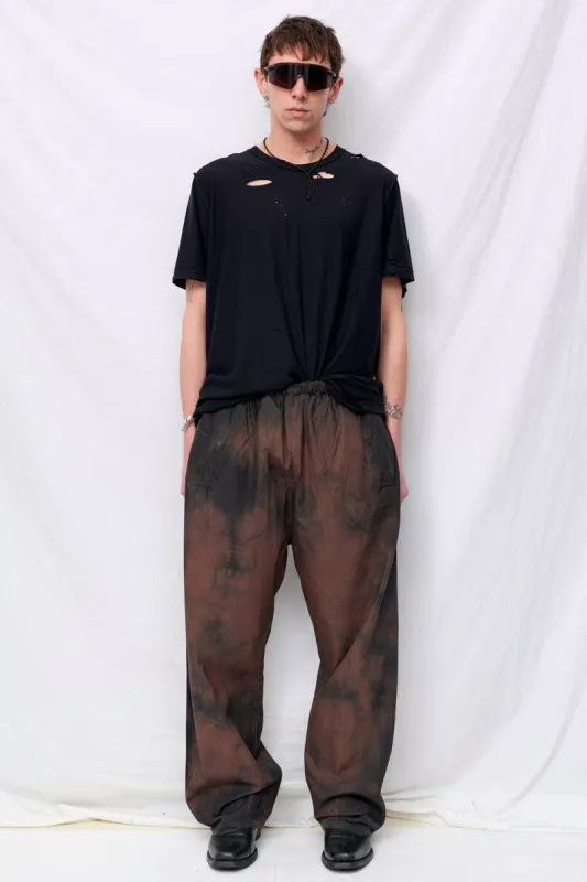 No.287 Brown/Black Poplin Flap Pocket Trousers made by Gabriela Coll Garments