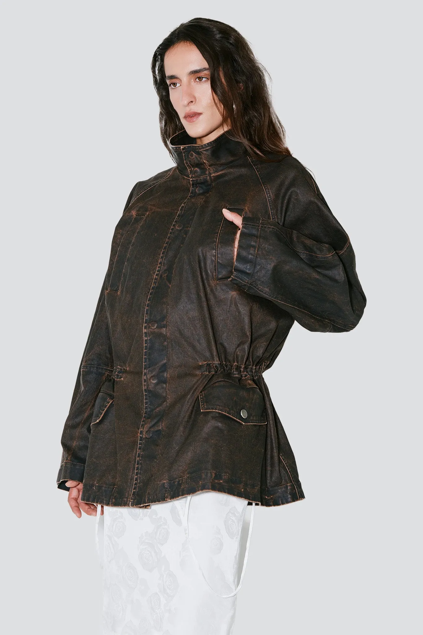 Brown Washed Vegas 4 Pockets Jacket sold by Assembly New York product image thumbnail 2