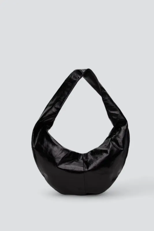 No.250 Black Leather Crossed Bag made by Gabriela Coll Garments