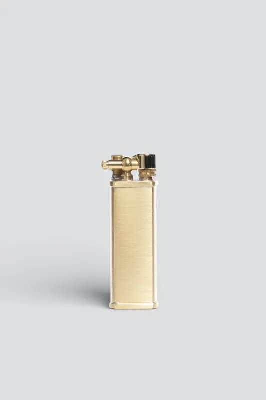 Brass Satin Bolbo Petrol Lighter made by Assembly New York